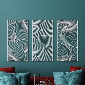 Surf Wall Art, Ocean Wall Art, 3d Wall Art, Surf Decor, Nautical Wall Art, Abstract Ocean Art, 3 Piece Wall Art, Surreal Wall Art