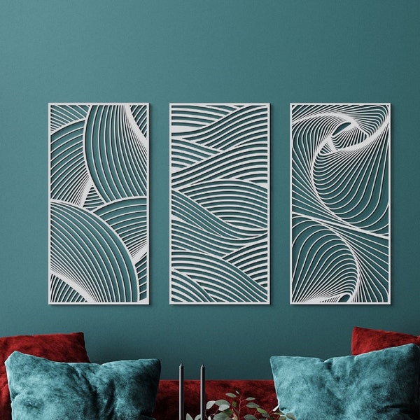 Surf Wall Art, Ocean Wall Art, 3d Wall Art, Surf Decor, Nautical Wall Art, Abstract Ocean Art, 3 Piece Wall Art, Surreal Wall Art