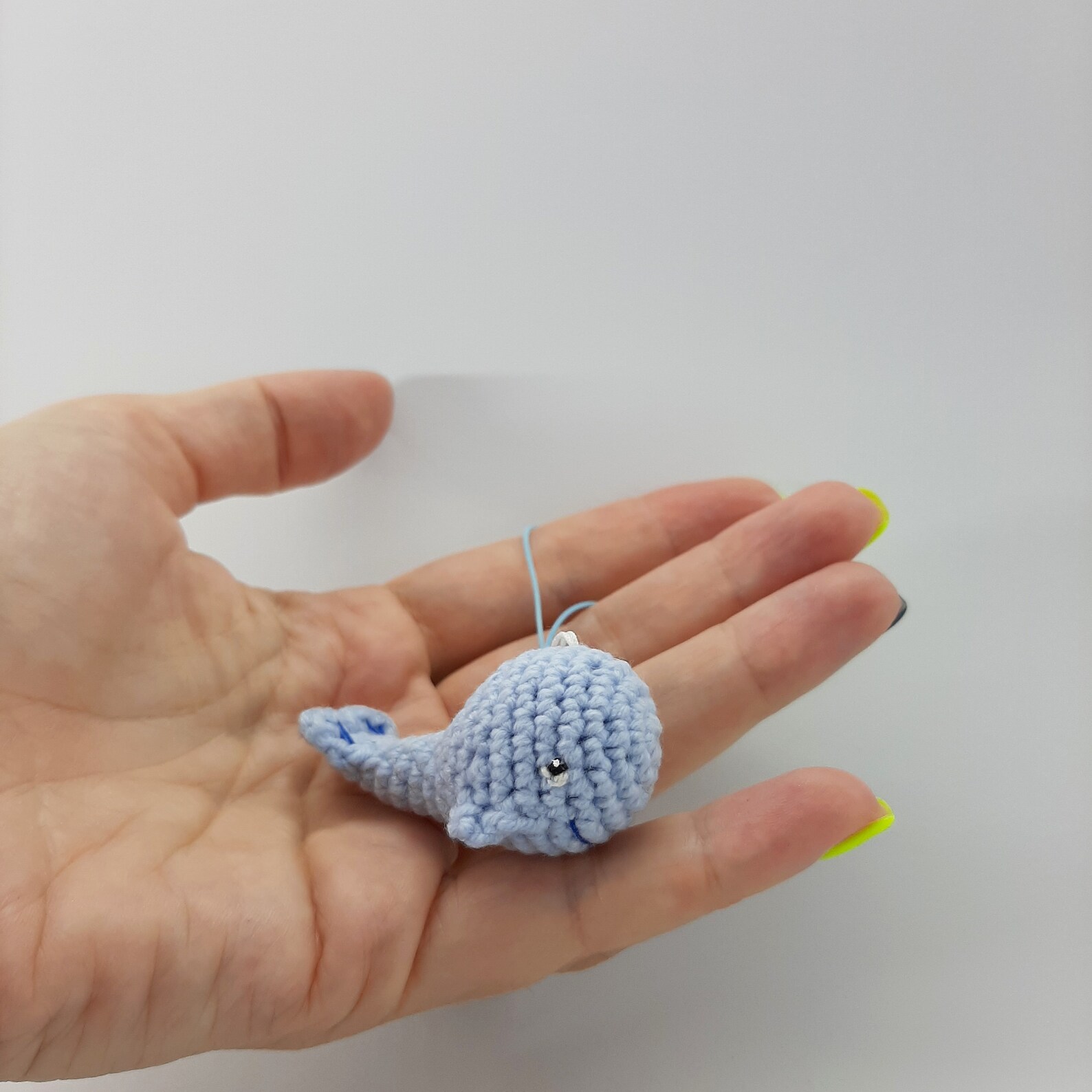 Whale Keychain 2 Inches Crochet Whale Whale Ornament Keychain Etsy