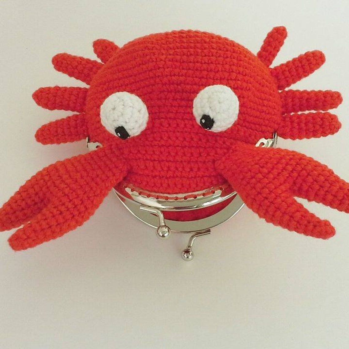 Crochet Red Black Crab Purse for coins Amigurumi sea style Etsy