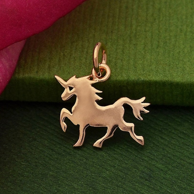 Rose Gold Unicorn Charm Rose Gold Jewelry Unicorn Etsy
