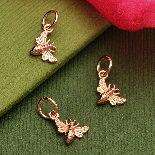 Rose Gold Bee Charm Bee Jewelry Bee 
