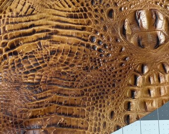 Leather Scraps Embossed Crocodile Saddle #444 Embossed Leather Supply for DIY