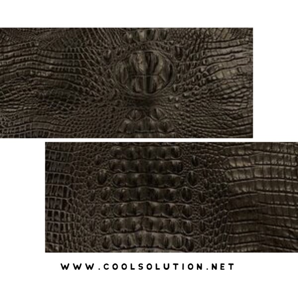 Cowhide Embossed Leather Sheets, Crocodile Black, Cut to Size, 1.2-1.4 mm / 3-3.5 oz For Earrings, Wallets, Upholstery. Alligator Embossed