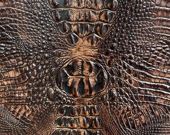 Embossed Leather Sheets, Crocodile Brown, Cut to Size, Leatherworking,  1.2-1.4 mm / 3-3.5 oz For Earrings, Wallets, Upholstery, Hey Dudes