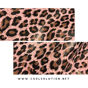Leopard Pink Printed Leather - Cut To Size Available - Cowhide Leather for Bags, Earrings, Wallets - Leather Printed, Animal Print