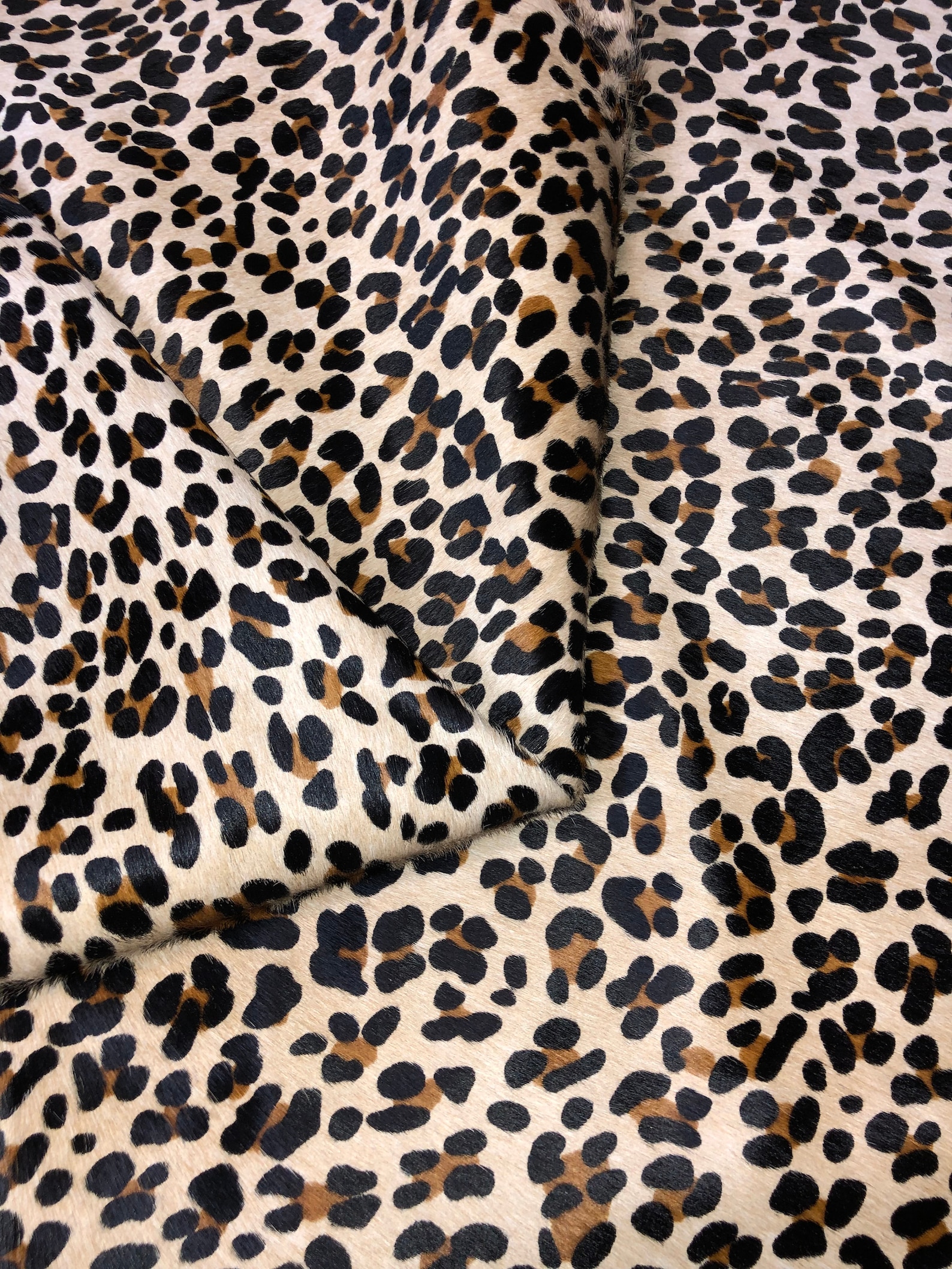 Leopard Printed Cowhide Leather Custom Cuts Hair On Printed Etsy