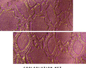 Cascabel Dragonfruit Embossed Leather – Reptile Pattern Leather Sheets with Metallic Contrast for Crafts & Accessories