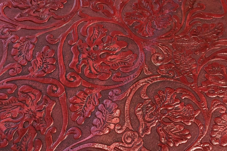 Embossed Leather Sheets Cowboy Tool Red Custom Cuts 8x8 Etsy