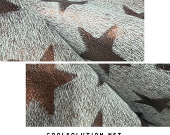Leather Sheets, Metallic Leather Acid Washed Copper with Stars, Cowhide Leather, Custom Cuts, Hair On 4.5-5oz - 1.8-2mm for Crafters