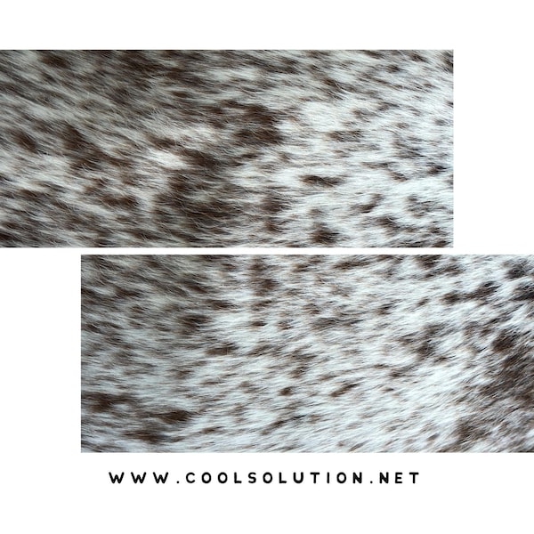 Cowhide Leather Sheets, Salt and Pepper, Hair on Hide Cowhide Leather, Custom Cuts, Hair On  4.5-5oz - 1.8-2mm, Leatherworking, hoh