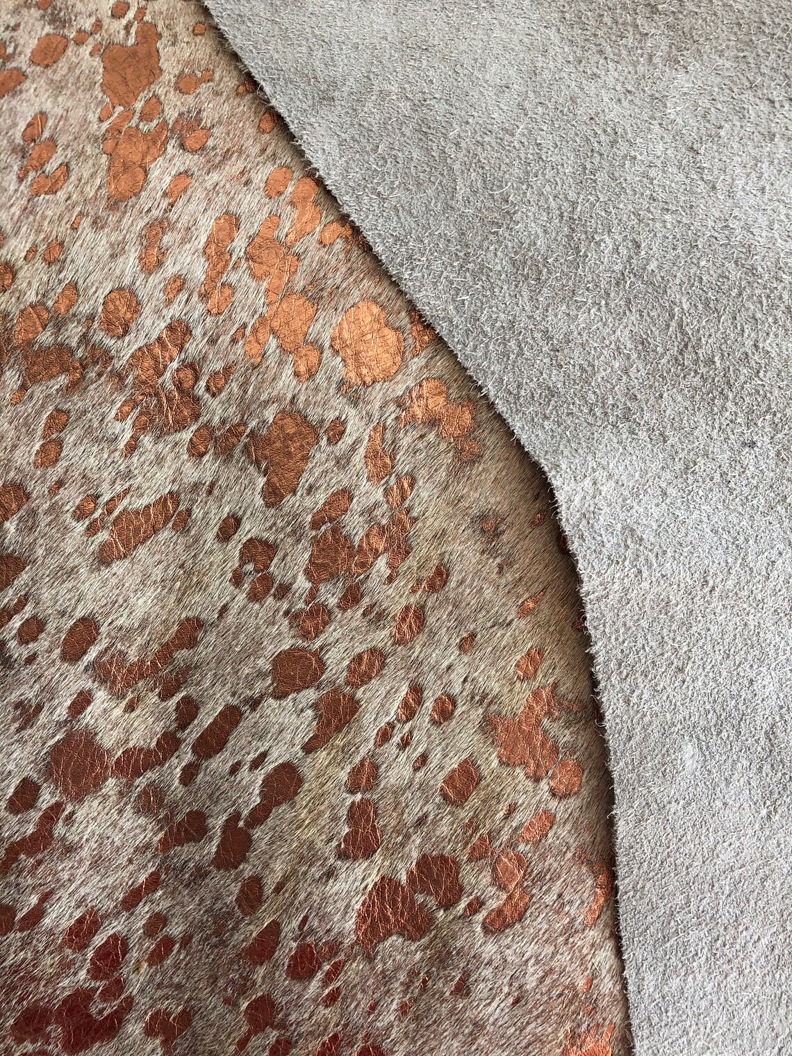 Acid Washed White and Rose Gold Cowhide Leather Custom Cuts Etsy