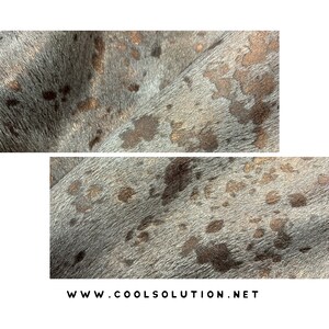Metallic Copper Acid Wash, Cowhide Leather, Custom Cuts, Hair On Printed Leather, 4.5-5oz - 1.8-2mm, Leatherworking, Leather Sheets