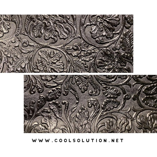 Láminas de cuero repujado para herramientas vaqueras, color negro. Cortes personalizados: 8x8, 10x12, 12x12, 18x16. Para marroquinería. Láminas de cuero de 1,2 a 1,4 mm / 3 a 3,5 oz.