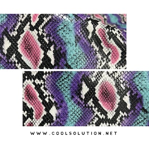 Láminas de Cuero Suave con Estampado de Serpiente Verbena - Cuero para Bolsos, Pendientes, Carteras, Bolsos 1.2-1.4 mm Estampado Animal, Estampado de Serpiente, Artesanía