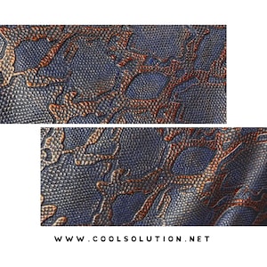 May include: Two rectangular pieces of textured material. The material has a dark blue background with a raised, organic pattern in shades of copper and bronze. The website address "WWW.COOLSOLUTION.NET" is printed at the bottom.