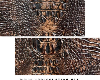 Embossed Leather Sheets, Crocodile Brown, Cut to Size, Leatherworking,  1.2-1.4 mm / 3-3.5 oz For Earrings, Wallets, Upholstery, Hey Dudes