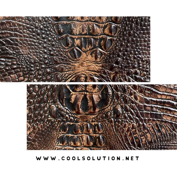 Embossed Leather Sheets, Crocodile Brown, Cut to Size, Leatherworking,  1.2-1.4 mm / 3-3.5 oz For Earrings, Wallets, Upholstery, Hey Dudes