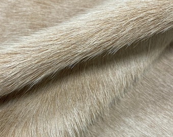 Cowhide Leather Sheets, Solid Beige, Hair on Hide Cowhide Leather, Custom Cuts, Hair On  4.5-5oz - 1.8-2mm, Leatherworking, hoh