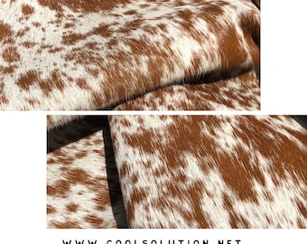 Cowhide Leather Sheets, Brown Salt and Pepper, Hair on Hide Cowhide Leather, Custom Cuts, Hair On  4.5-5oz - 1.8-2mm, Leatherworking, hoh