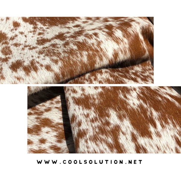 Cowhide Leather Sheets, Brown Salt and Pepper, Hair on Hide Cowhide Leather, Custom Cuts, Hair On  4.5-5oz - 1.8-2mm, Leatherworking, hoh