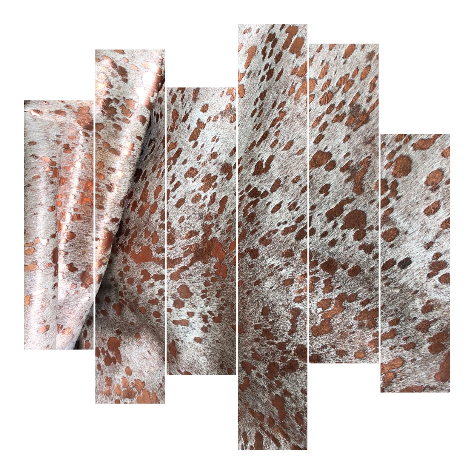 Acid Washed White and Rose Gold Cowhide Leather Custom Cuts Etsy