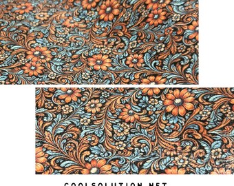 Découpes en cuir vintage à fleurs - Tailles disponibles - Cuir de vachette pour sacs, boucles d'oreilles, portefeuilles - Cuir à fleurs