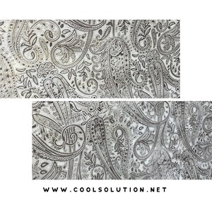 Láminas de cuero repujado, Paisley Golden Oyster, cortadas a medida, para marroquinería, 1,2-1,4 mm (3-3,5 oz) para bolsos, pendientes y carteras.