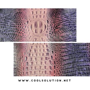 Crocodile Mystic Orchid 12"x12" Embossed Leather Sheet – Pink/Purple Cowhide 3–3.5 oz for Bags, Wallets, Crafts – Free US Shipping