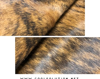 Cowhide Leather Sheets, Brindle, Hair on Hide Cowhide Leather, Custom Cuts, Hair On  4.5-5oz - 1.8-2mm, Leatherworking, Real Cowhide