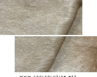 Cowhide Leather Sheets, Solid Beige, Hair on Hide Cowhide Leather, Custom Cuts, Hair On  4.5-5oz - 1.8-2mm, Leatherworking, hoh