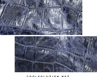 Embossed Leather Sheets, Jumbo Croc Sierra Navy, Cut to Size, Leatherworking,  1.2-1.4 mm / 3-3.5 oz For Bags, Wallets, Upholstery, Crafts