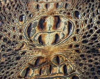 Embossed Leather Sheet, Crocodile Savannah, Cut to Size, Leatherworking,  1.2-1.4 mm / 3-3.5 oz For Bags, Wallets, Tack, Hey Dudes by Square