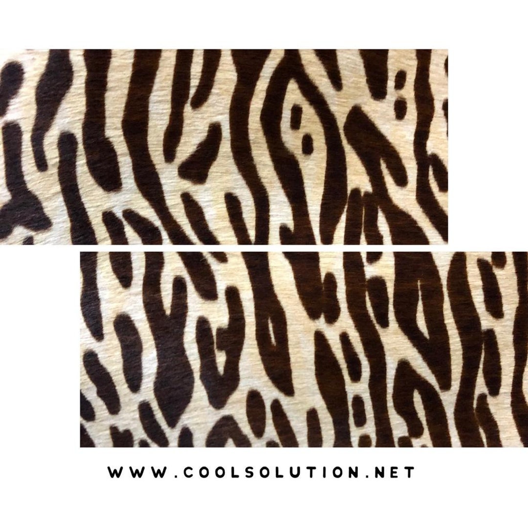Cowhide Leather Sheets, Stenciled Wild Cat Brown, Hair on Hide Cowhide