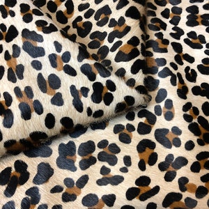 Leopard Printed Cowhide Leather, Custom Cuts, Hair on Printed Leather ...