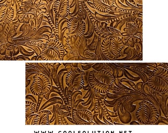 Embossed Leather Floral Saddle, Custom Cuts, Leatherworking, Leather Sheets 1.2-1.4 mm / 3-3.5 oz Leather for Bags, Wallets or any DIY
