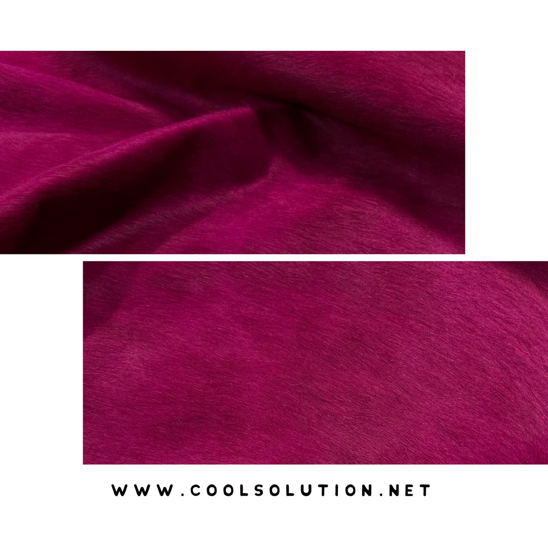 Dyed Cowhide Leather Sheets, Hot Pink , Hair on Cowhide 4.55oz 1.82mm