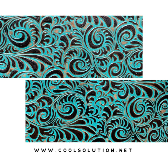Embossed Leather Cowboy Tool Turquoise Brown For Earrings Leather by Square Soft and Pliable for Crafters Bags Wallets Upholstery