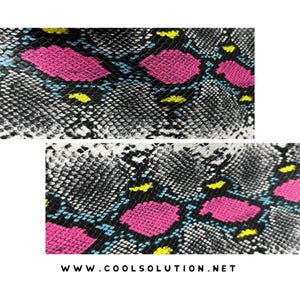Láminas de cuero suave con estampado de serpiente y dalias - Cuero para bolsos, pendientes, carteras, bolsos de 1,2-1,4 mm con estampado animal, estampado de serpiente, para artesanos