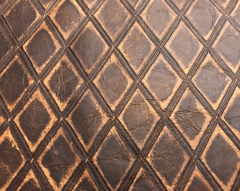 Leather Sheets Embossed Rustic Diamond, Cut to Size, Leatherworking,  1.2-1.4 mm / 3-3.5 oz Leather for Bags, Wallets, Cool Solution