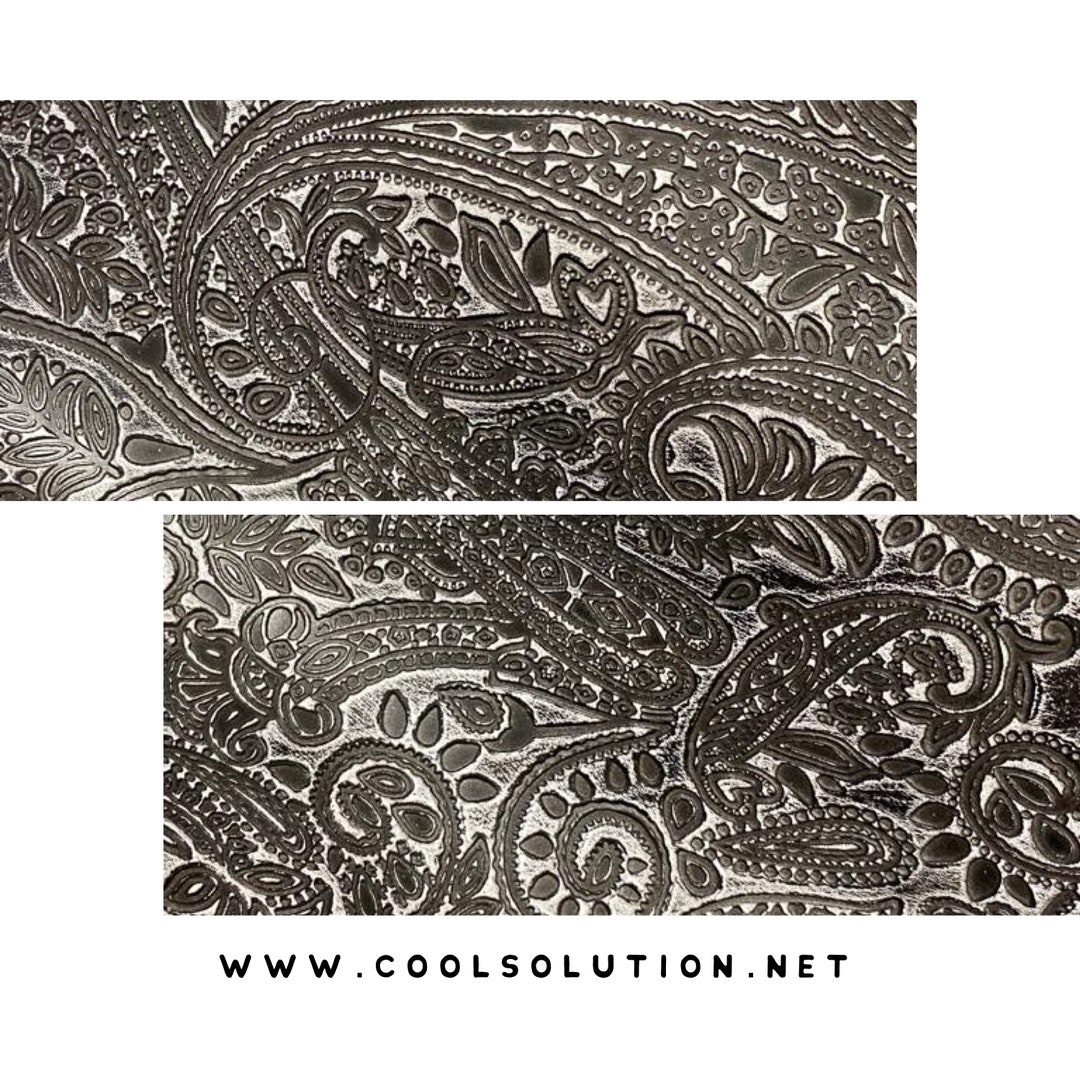 Embossed Leather Sheets Foliage Grey Cut to Size Etsy