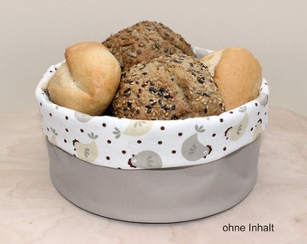 Round bread basket with extra cover, large, different color combinations