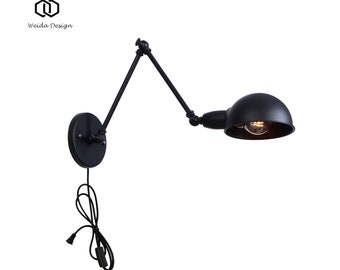 Swing Arm Sconce - Articulerend licht - Wandkandelaars - Wandlamp - Nachtkastverlichting - Badkamerverlichting - Industriële schans - UL vermeld