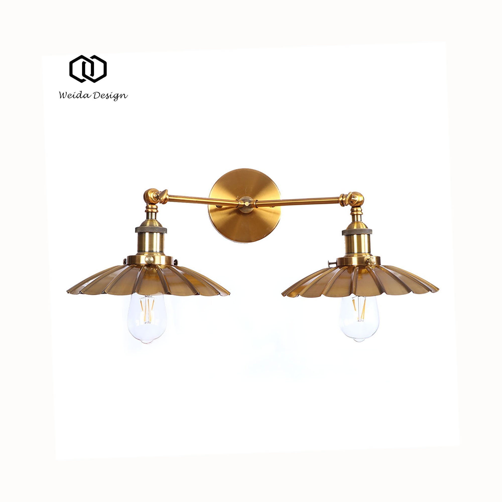 Satin gold top vanity light
