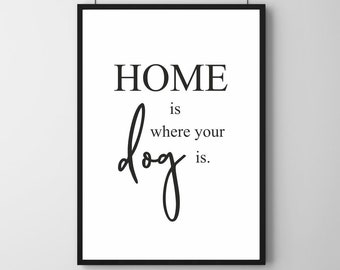 Poster - Home Is Where Your Dog Is | Wandbild Hund