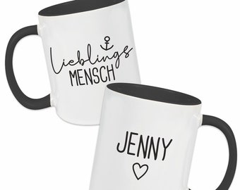 Tasse "Lieblingsmensch" mit Name | Personalisierbare Kaffee Tasse Wunschname | Geschenk Partner Freunde