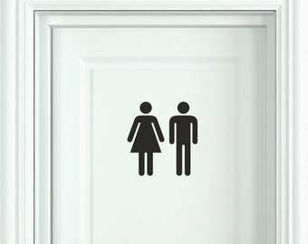 Türaufkleber - WC MÄNNCHEN - Tür Mann & Frau - Toilette