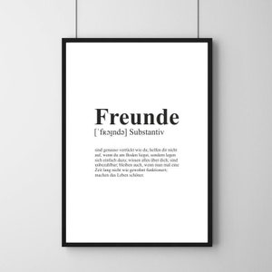 Poster Freunde Definition Geschenkidee Geburtstag Dankeschön Duden