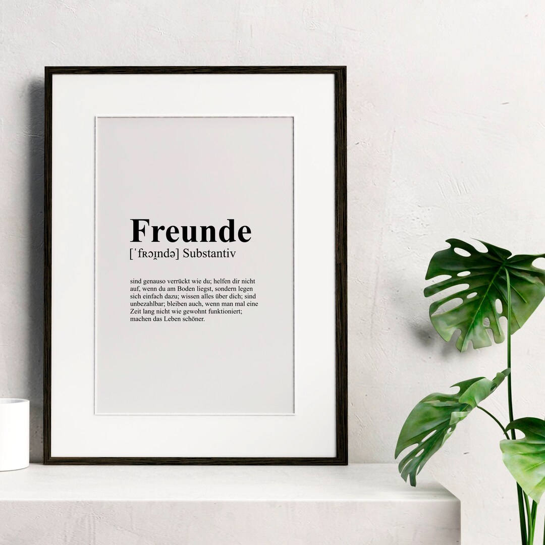 Poster Freunde Definition Geschenkidee Geburtstag Dankeschön Duden