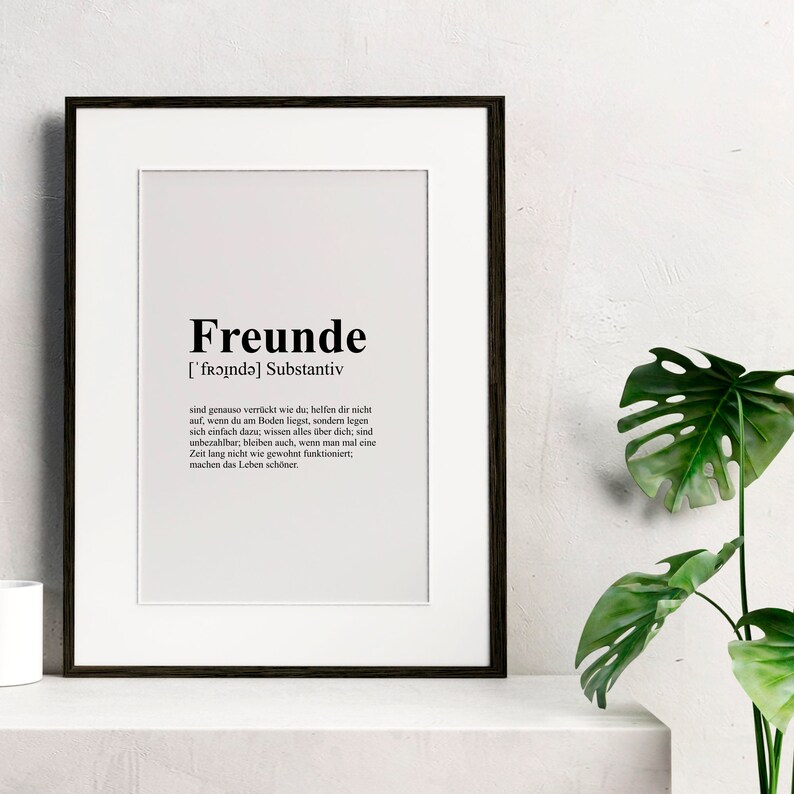 Poster Freunde Definition Geschenkidee Geburtstag Etsy.de